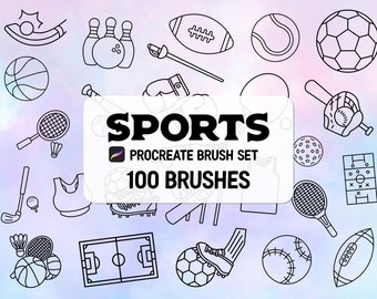 Sports, workout, exercise Procreate Stamp brush Set