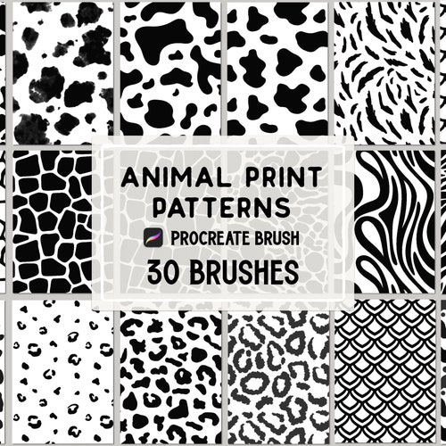 Animal Print Pattern Procreate Brush Set Etsy