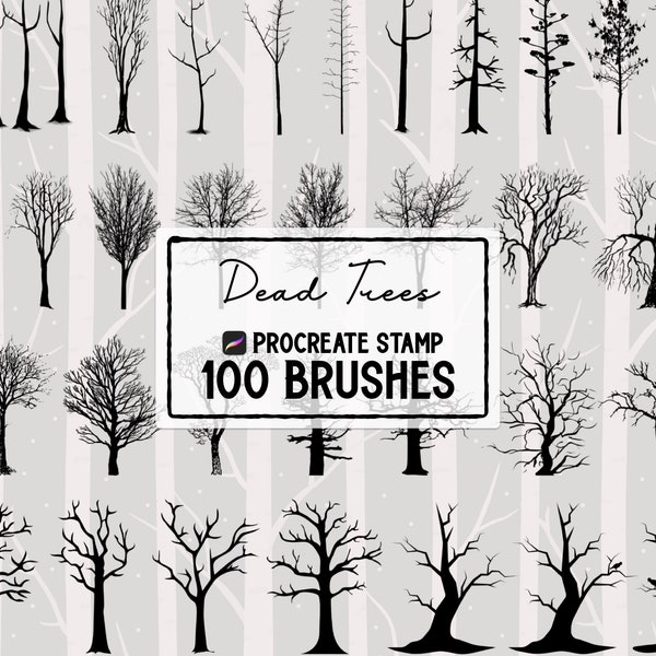 Dead Trees & Leafless trees Procreate Stamp brush Set