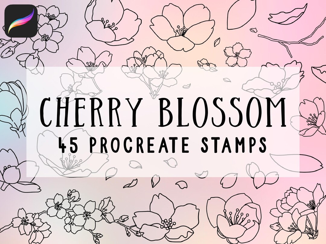 Cherry Blossom Procreate Stamp Brush Set - Etsy