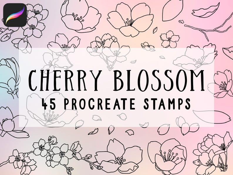 Cherry Blossom Procreate Stamp Brush Set - Etsy
