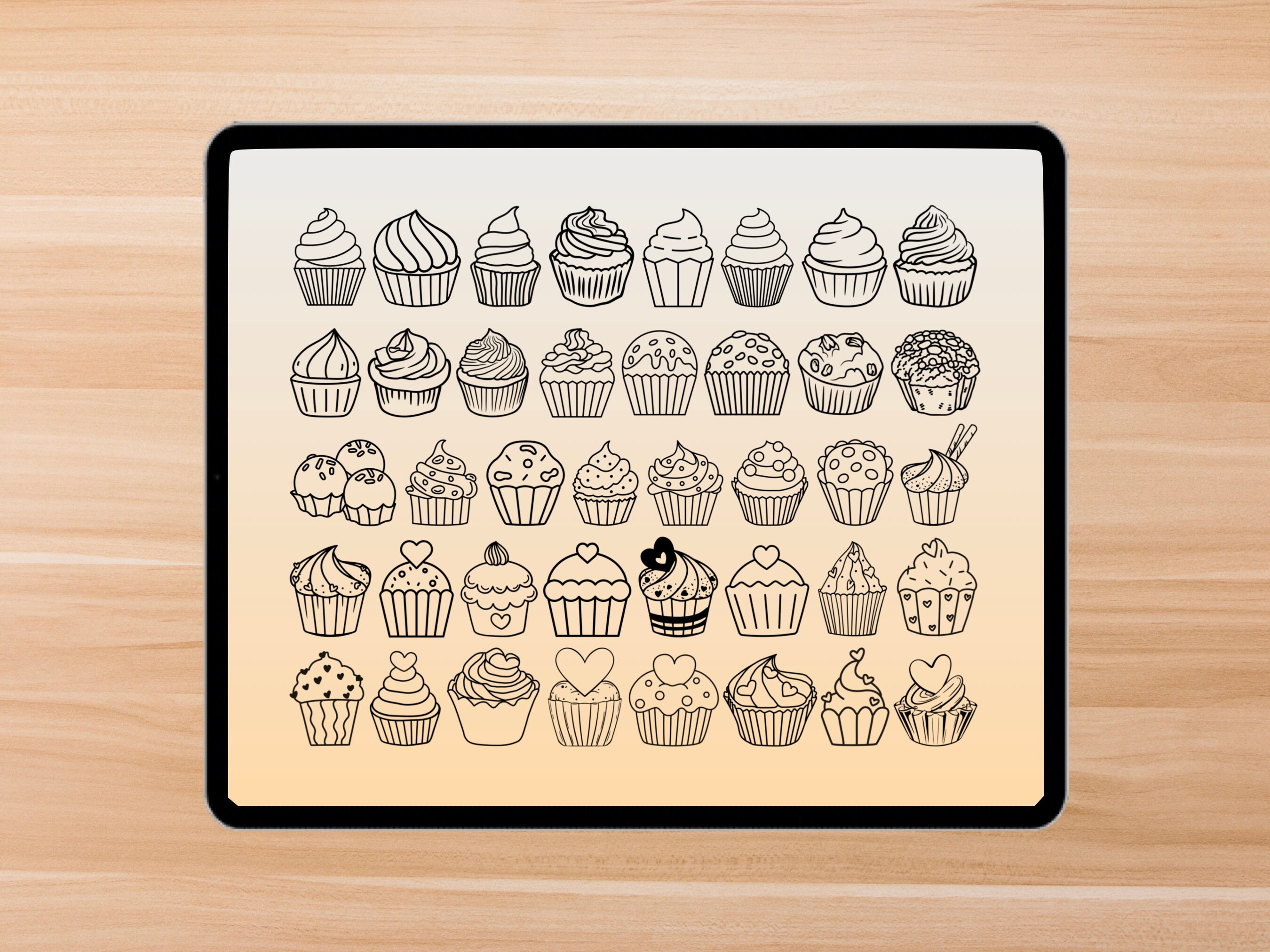 Cupcakes Procreate Stamp Brush Set Etsy
