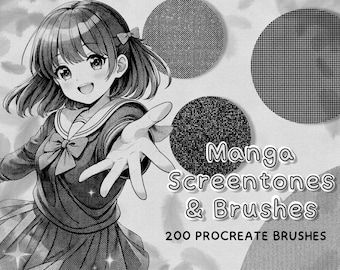 Manga Procreate brush Set, Halftones, Screentones, Liners