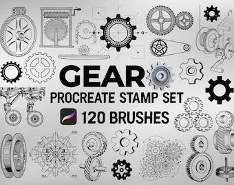 Gear Procreate brush Set