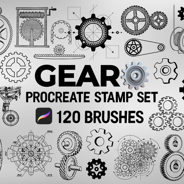 Gear Procreate brush Set