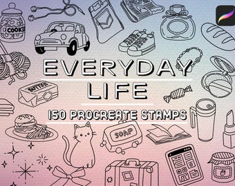 Everyday Life Daily Procreate Stamp brush Set