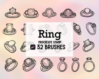 Ring Doodle Juwel Stempel Procreate Pinsel Set