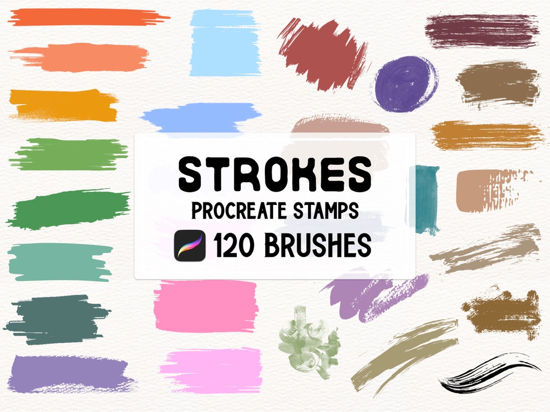 Brush Strokes & Blots Procreate Stamp Brush Set, Paint, Watercolor