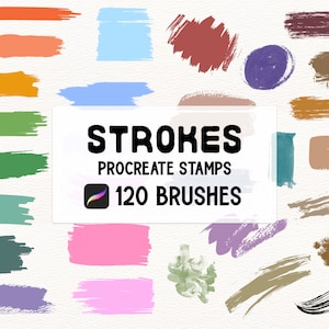 Brush Strokes & blots Procreate Stamp brush Set, paint, watercolor, washi tapes