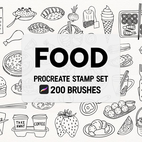 Food and Drinks Procreate Stamp brush Set