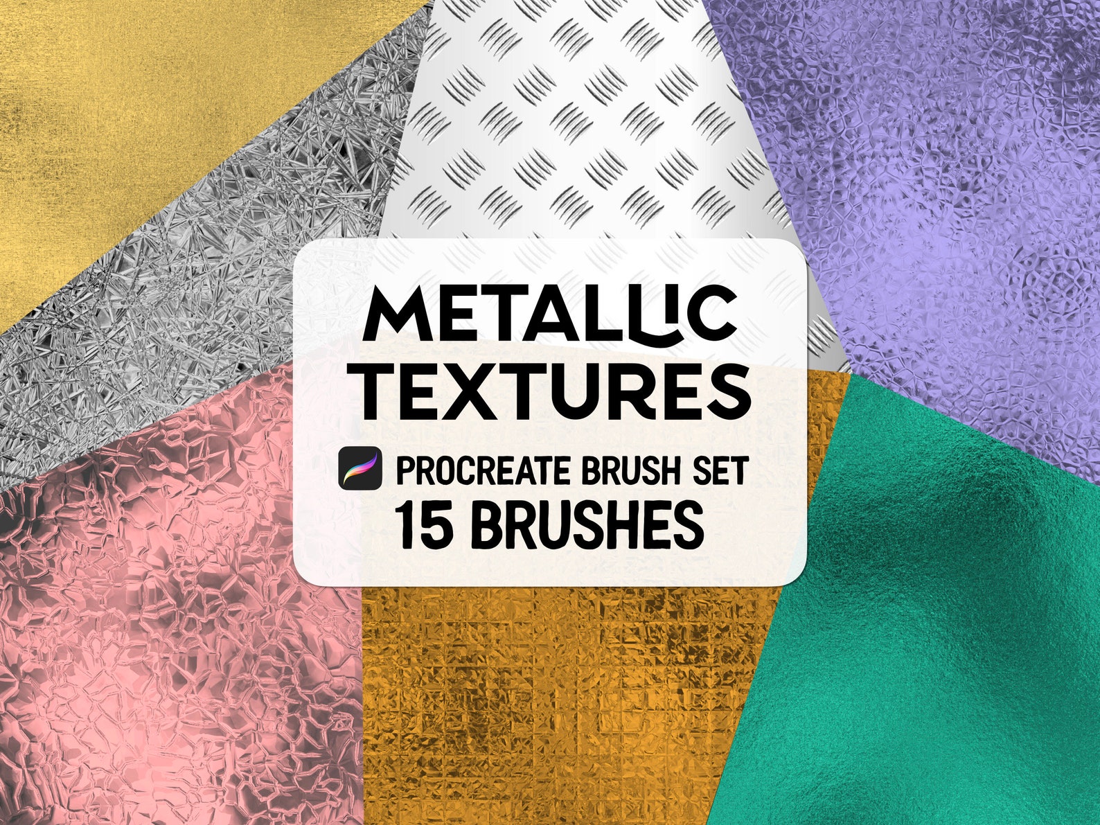 Metallic Texture Procreate Brush Set - Etsy