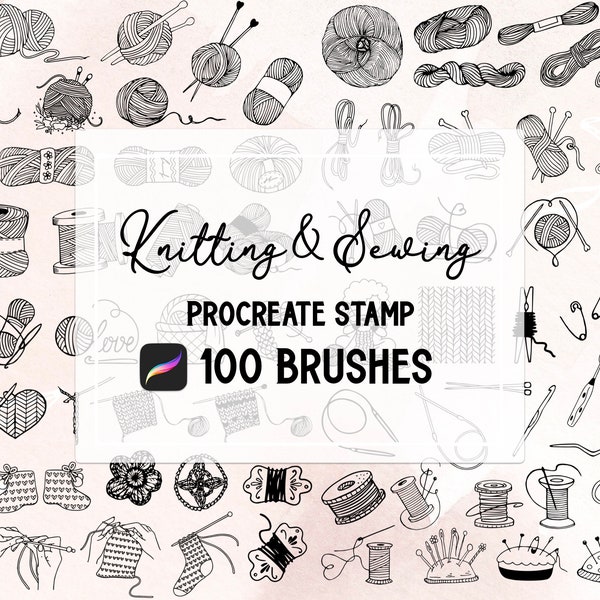 Knitting & Sewing Procreate Stamp brush Set