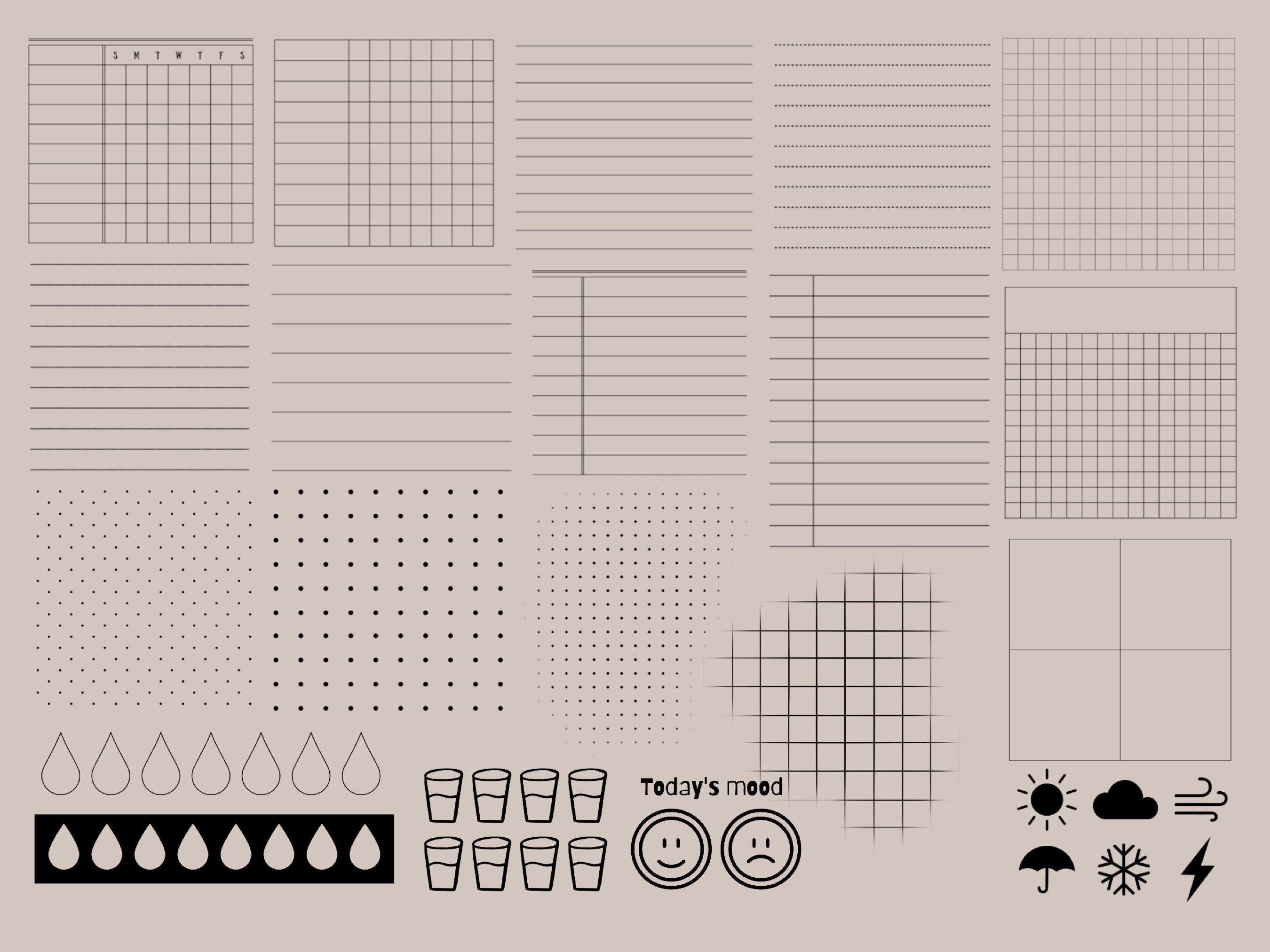 Digital Planners & Stickers Procreate Stamp Brush Set - Etsy
