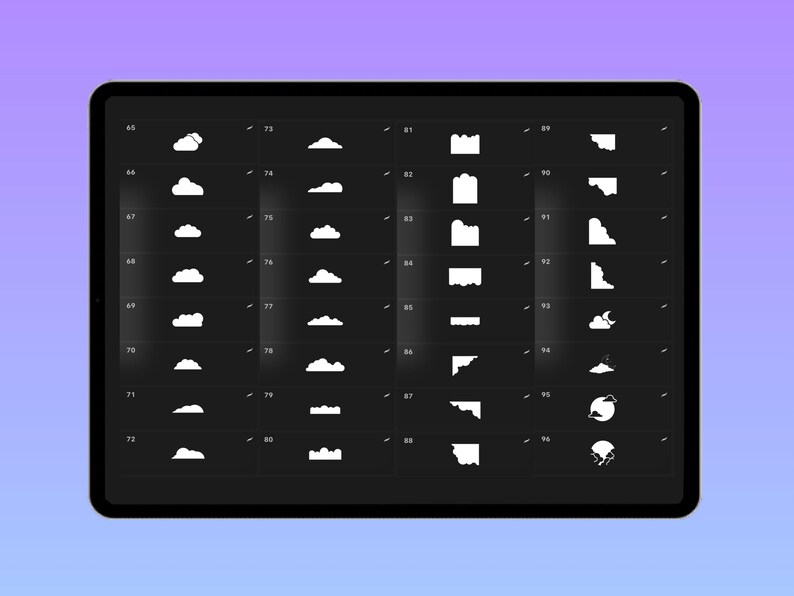 110 Cloud Procreate Stamp Brush Set - Etsy