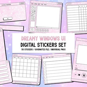 Dreamy Windows Ui Computer pop up Stickers Set