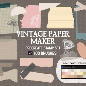 Vintage Torn Paper Maker Procreate Stempel Pinsel Set