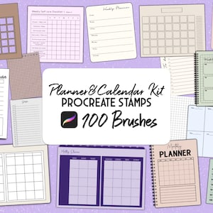 Digitale Planer & Kalender Procreate StempelPinsel Set 2