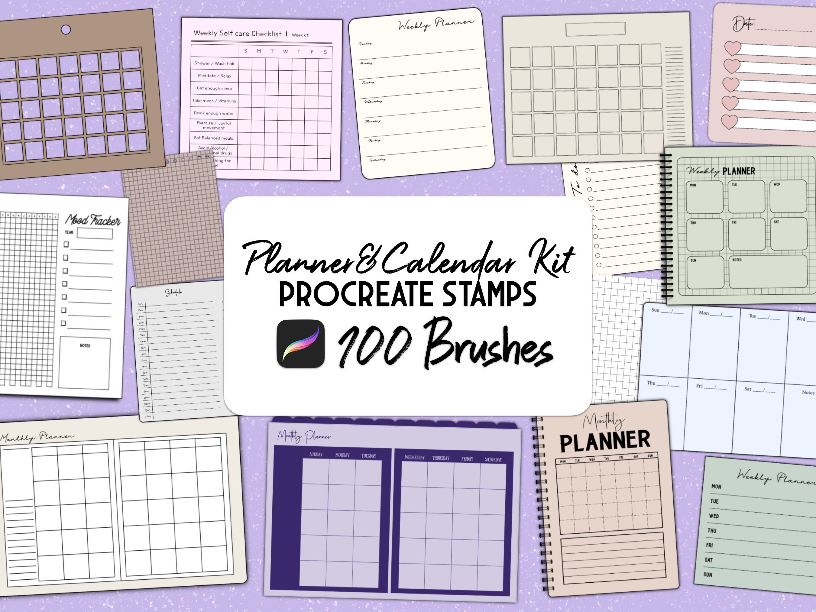 46 Planner Stamps, Brush Stamp Planner Gráfico por N Nakorn