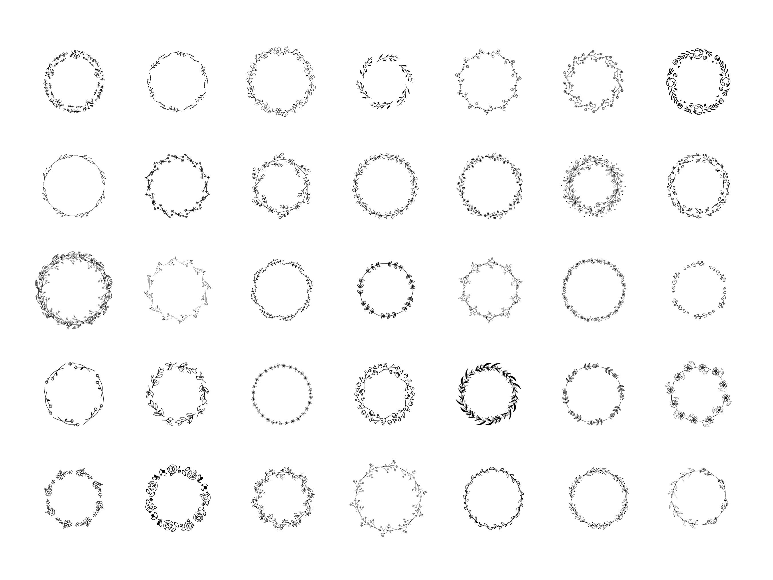 Floral Wreath Procreate Stamp Brush Set - Etsy