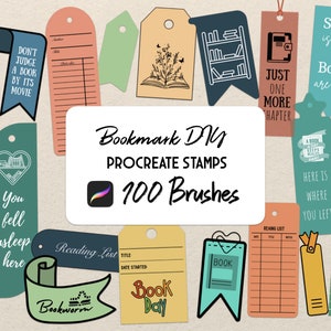 Bookmark DIY Procreate Stamp brush Set