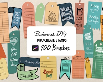 Bookmark DIY Procreate Stamp brush Set