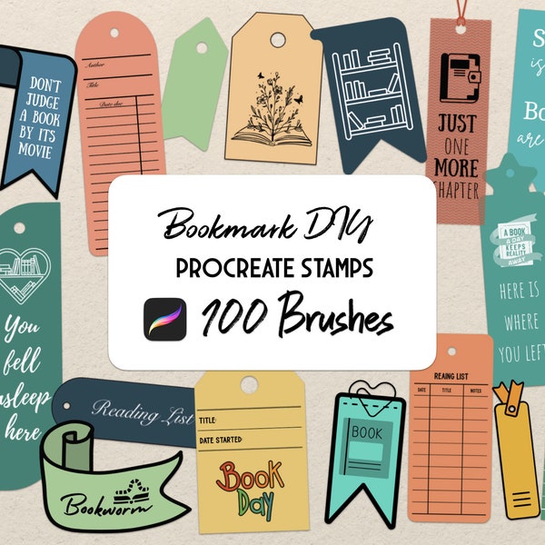 Bookmark DIY Procreate Stamp brush Set