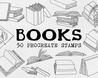 Books Procreate Stamp brush Set