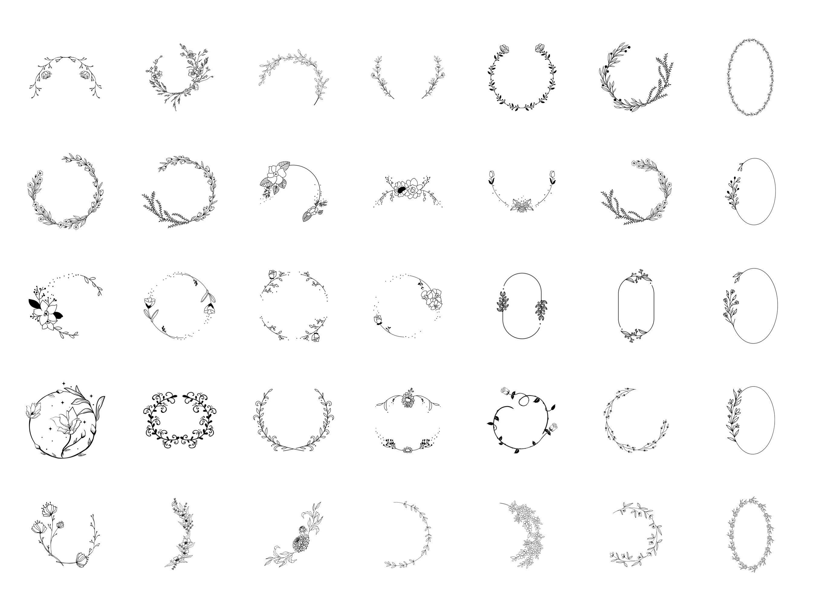 Floral Wreath Procreate Stamp Brush Set - Etsy