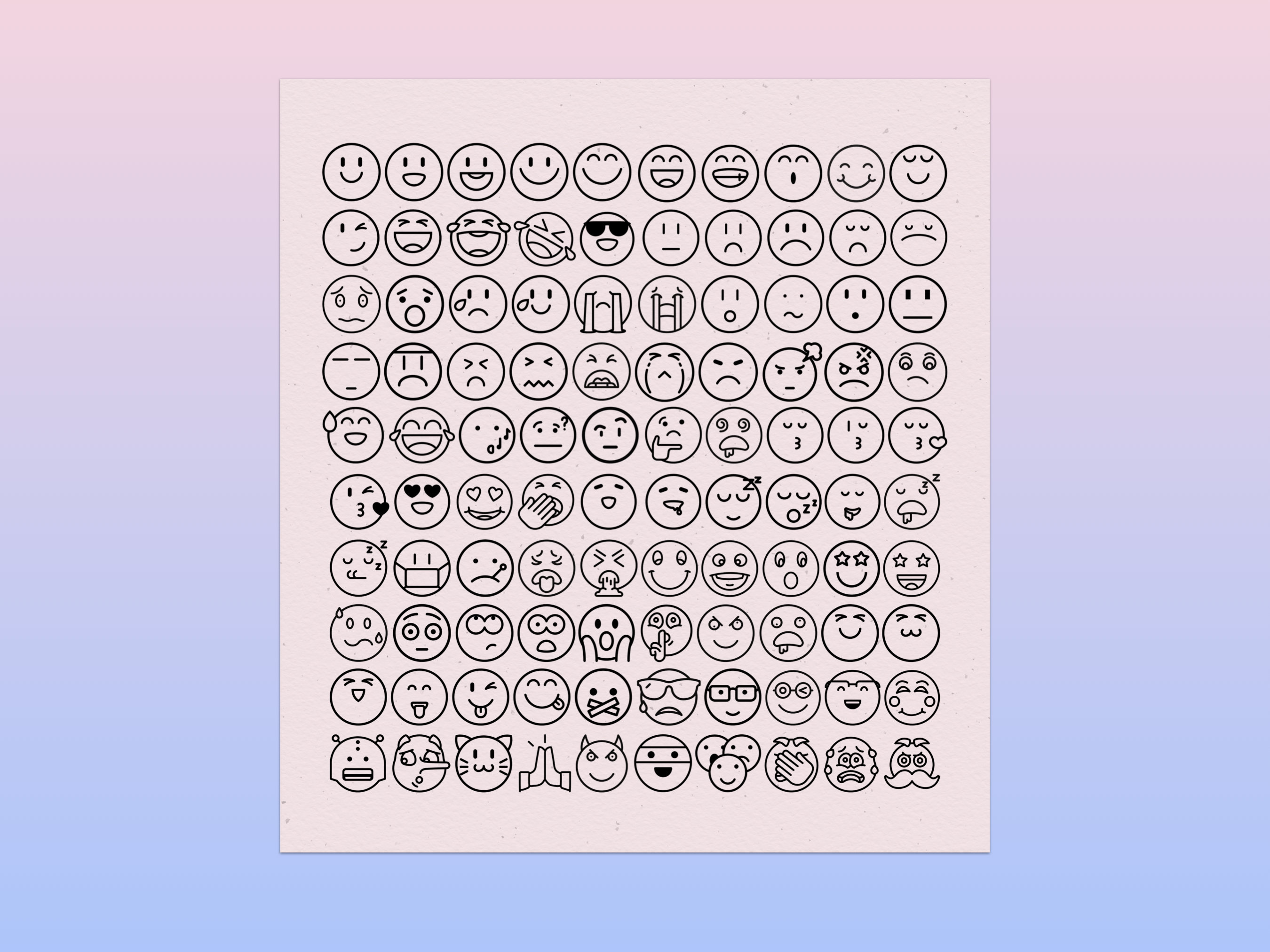 100 Emoji Procreate Stamp Brush Set Etsy