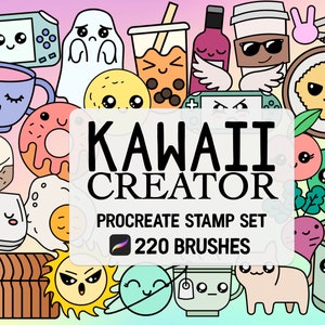 kawaii Character Creator Procreate Stamp brush Set