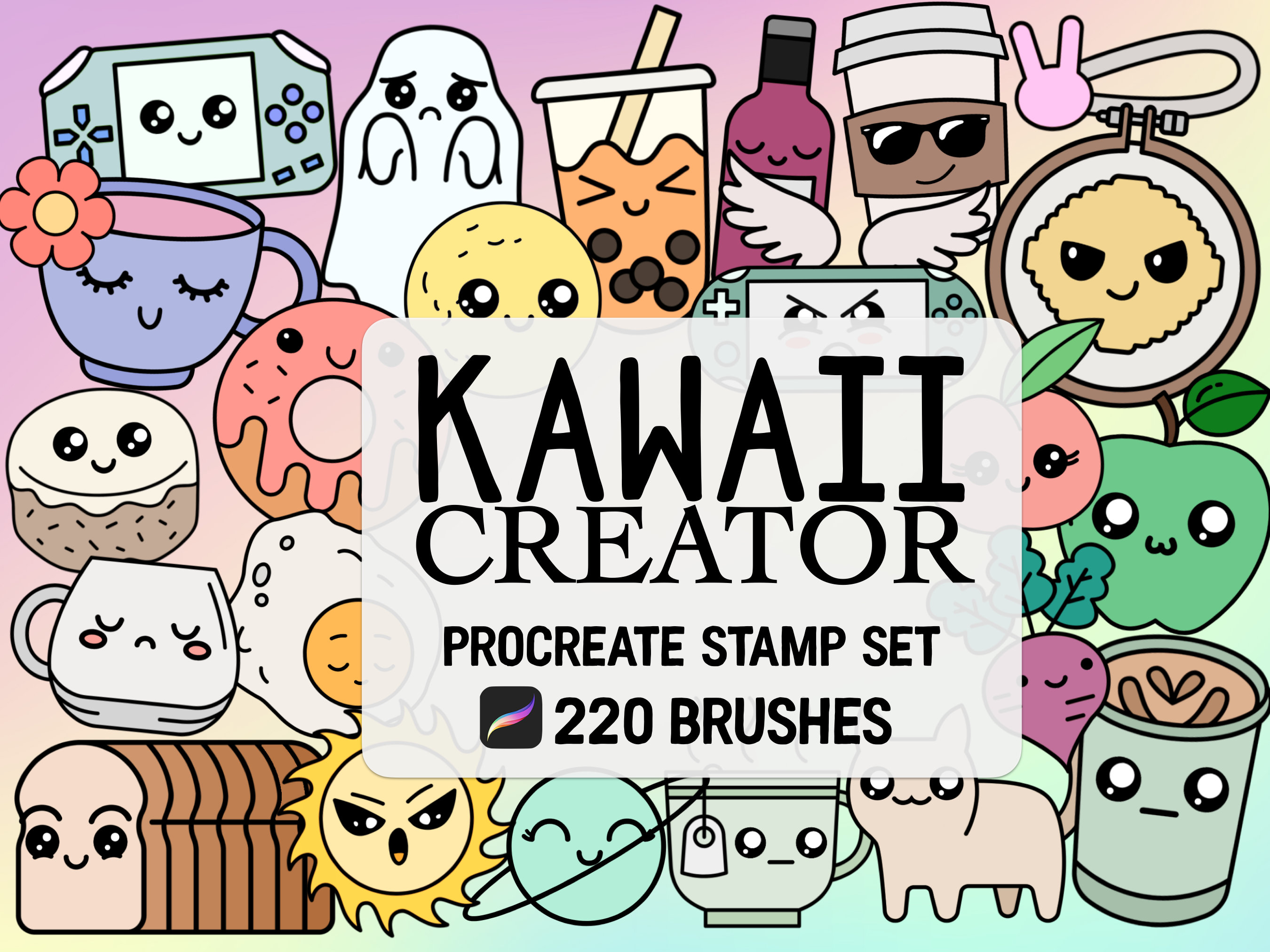 Kawaii Character Creator Procreate Stamp Brush Set - Etsy