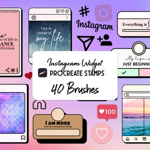 Puede incluir: Un conjunto de 40 pinceles Procreate para historias de Instagram, que incluye una variedad de diseños, como corazones, estrellas y cuadros de texto. Los pinceles están diseñados para ayudarte a crear historias de Instagram llamativas y atractivas.