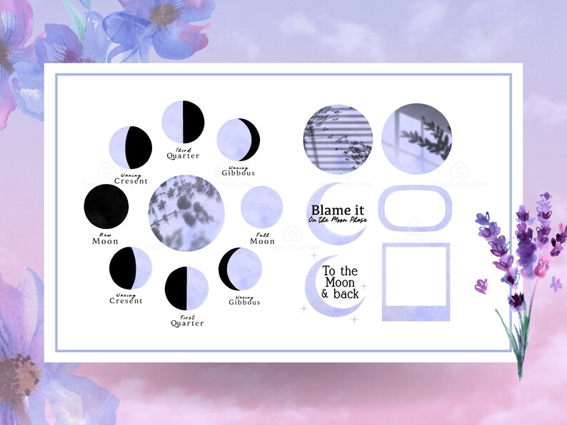 Moon Phases Digital Stickers Set - Goodnotes, PNG, Pre-cropped - Etsy