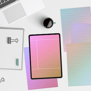 Gradient Digital Notes Template - Printable, A4, US Letter, Goodnotes ...