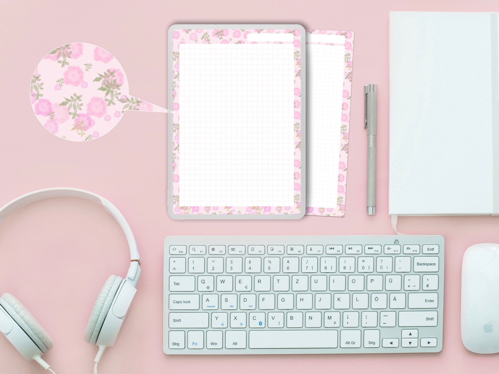 Aesthetic Flower Digital Notes Template Printable A4 US Etsy