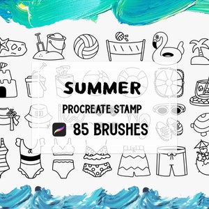 Summer Procreate Stamp brush Set