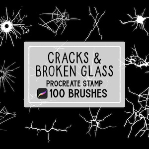 Cracks & Broken Glass Procreate Stamp brush Set