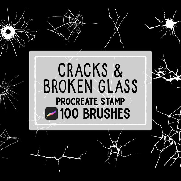 Cracks & Broken Glass Procreate Stamp brush Set