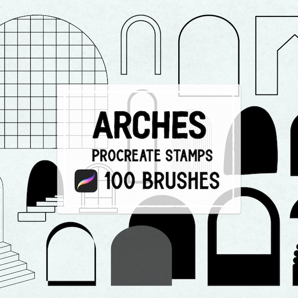 100 Arches Procreate Stamp brush Set