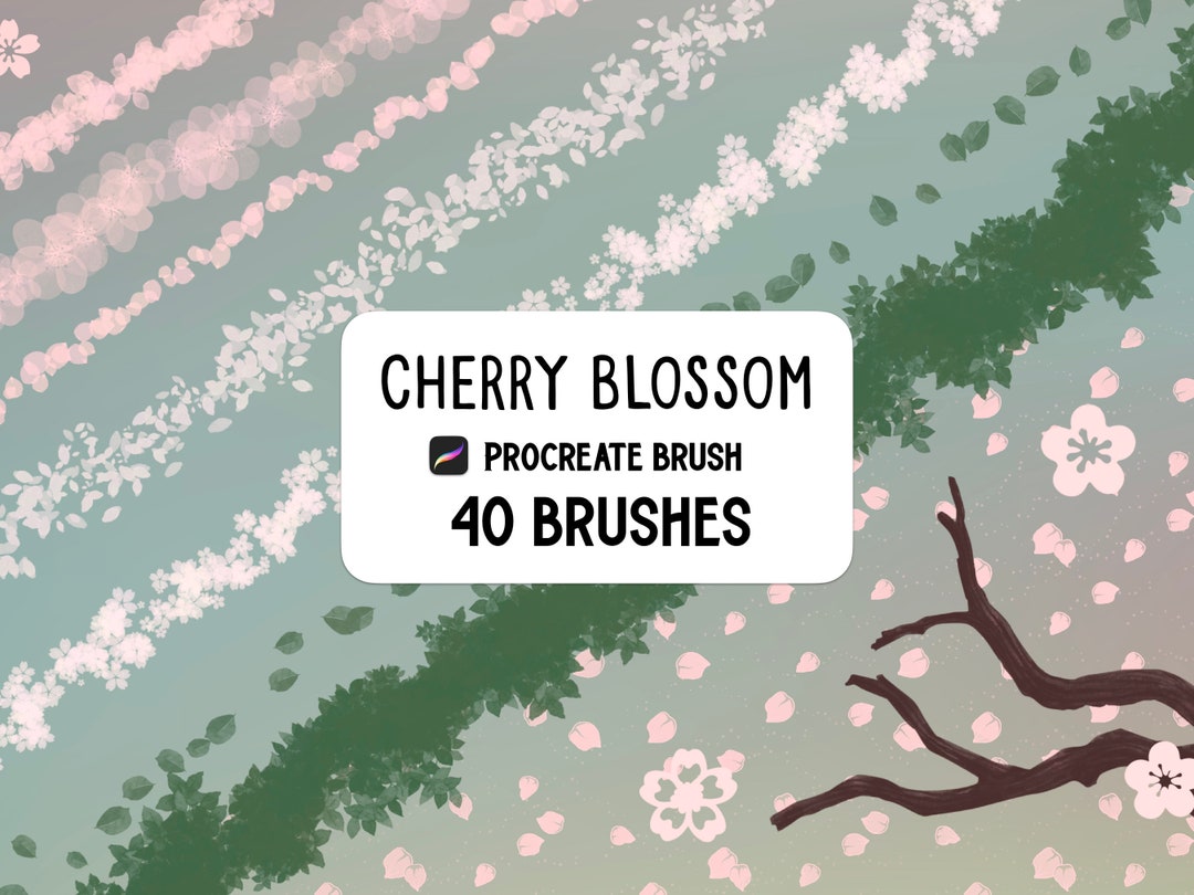 Cherry Blossom Set Procreate Stamp Brush Set - Etsy