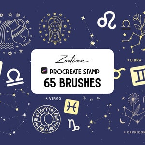Zestaw pędzli do stempli zodiaku Procreate