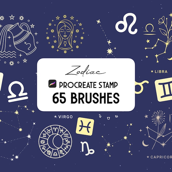 Signe du zodiaque Procreate Stamp Set de pinceaux