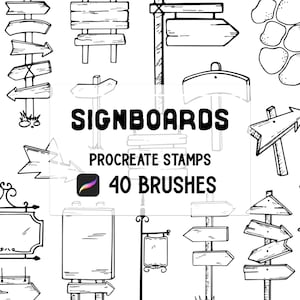 Signboard Procreate Stempelpinsel Set