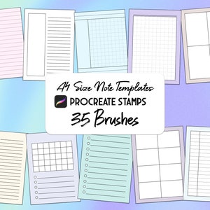 A4/A5 Ratio Note Vorlagen procreate Stempel Pinsel Set