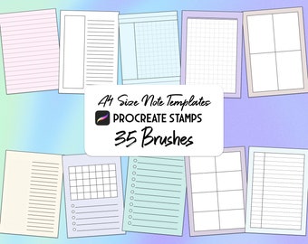 A4/A5 Ratio Note templates procreate stamp brush set