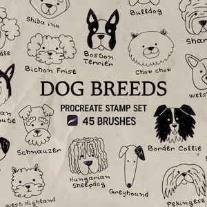 Dog Breeds Procreate Stamp brush Set