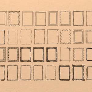 100 Hand drawn frames Procreate Stamp brush Set image 2