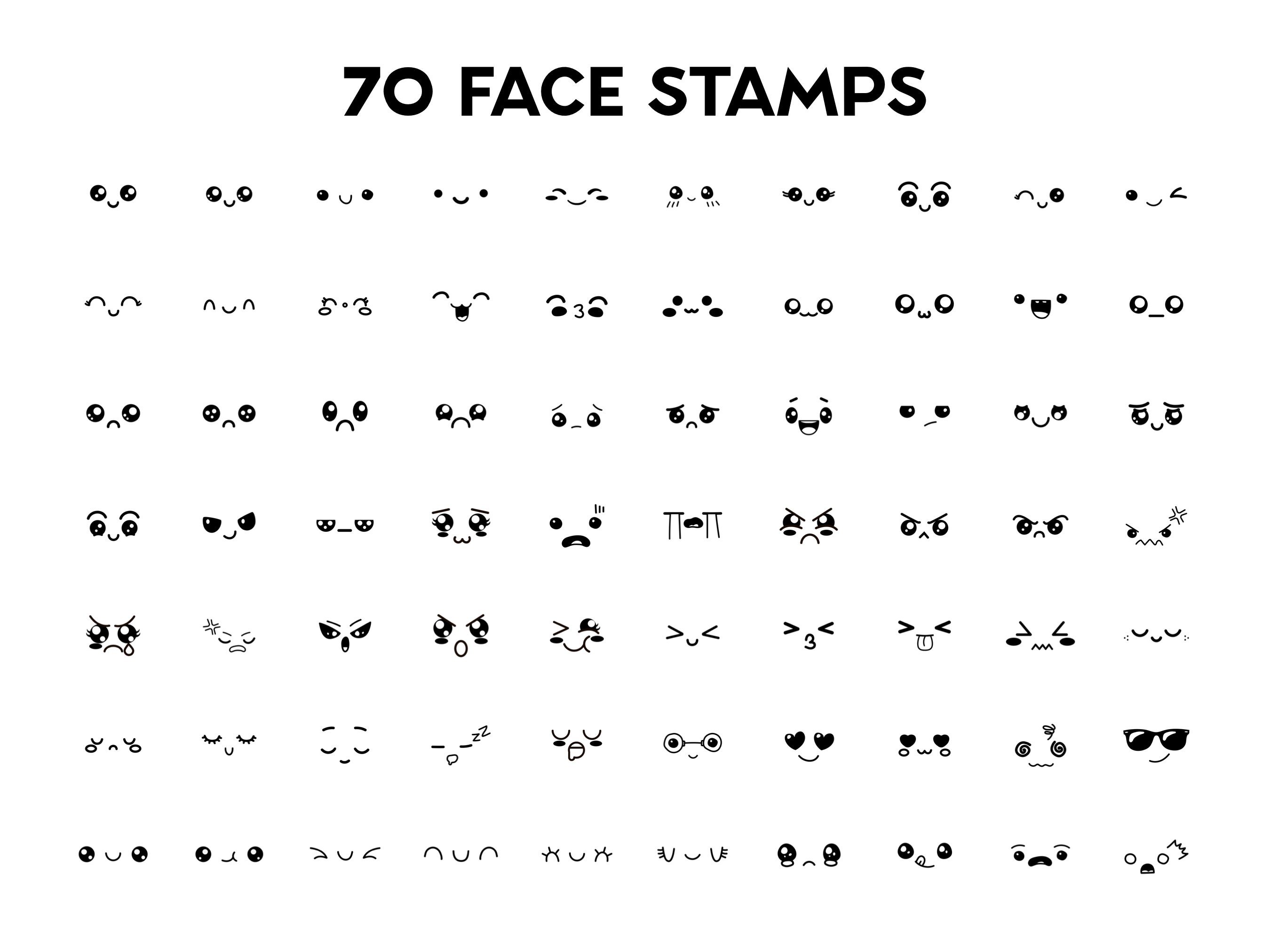 Kawaii Character Creator Procreate Stamp Brush Set - Etsy Canada
