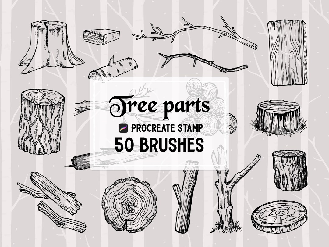 Tree Parts Procreate Stamp Brush Set - Etsy
