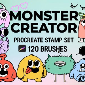 Monster Character Creator Procreate Stamp brush Set